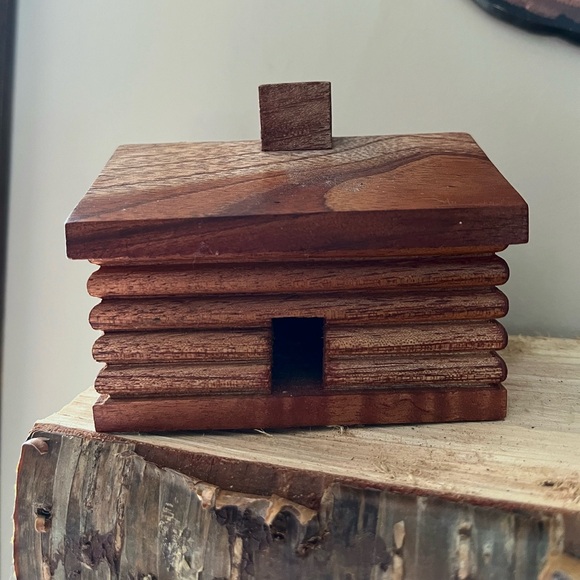 Other - Hand Crafted Wooden Log Cabin incense Box